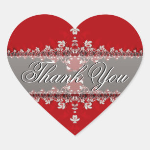 Sticker en Merci de coeur d'amour rouge