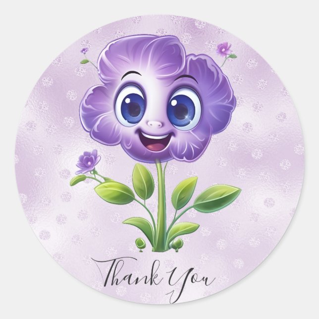 Sticker en Merci de fleurs violettes (Devant)