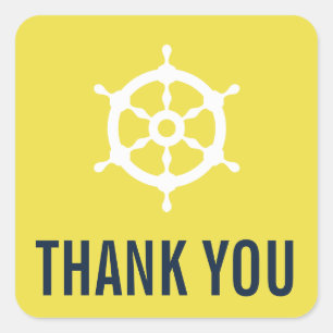 Sticker en Merci de Mariage marine et jaune