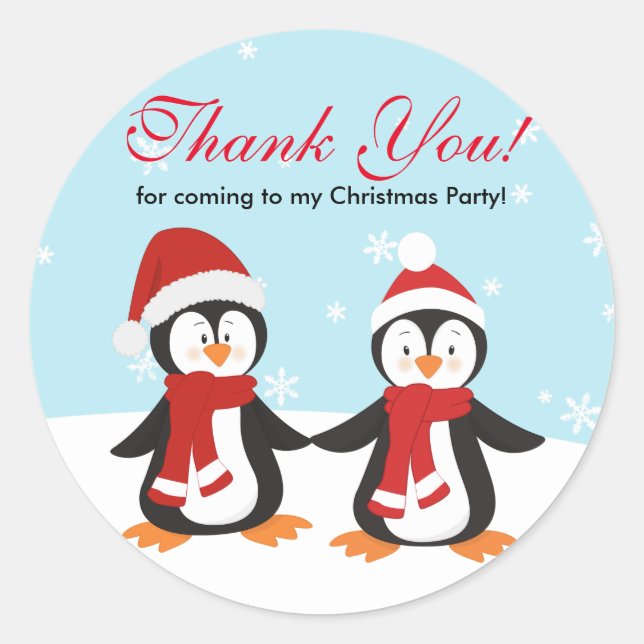 Sticker en Merci de Noël Penguins (Devant)