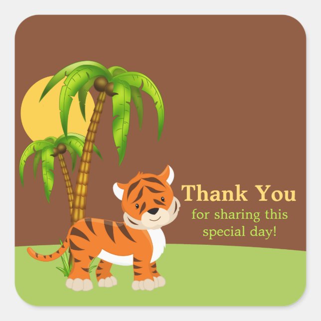 Sticker en Merci de tigre mignonne pour bébé (Devant)