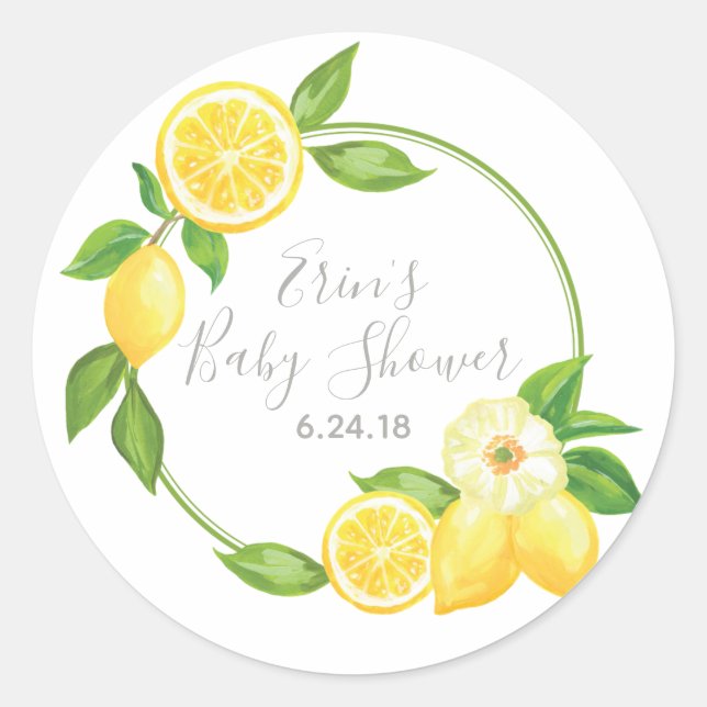 Sticker en Merci floral citron jaune Favoriser (Devant)