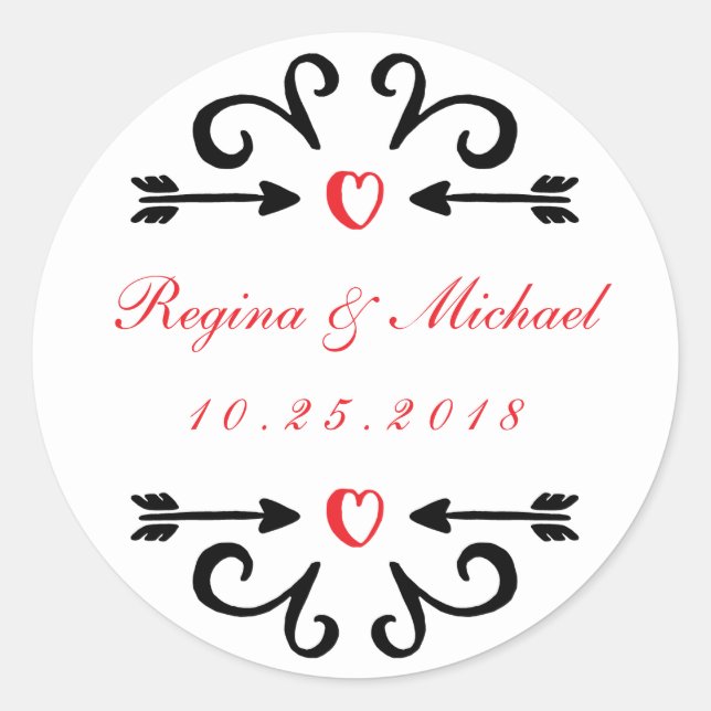 Sticker en Merci Mariage de la flèche du coeur (Devant)