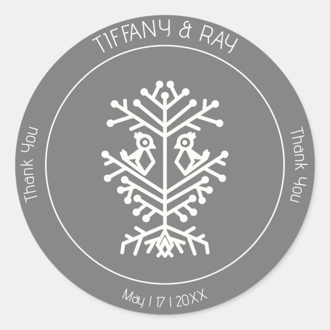 Sticker en Merci Mariage de l'arbre de vie (Devant)