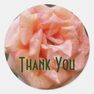 Sticker en Merci Rose à fleur de Pêche en mosaïque