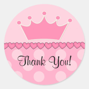 Sticker en Merci rose Princess Crown