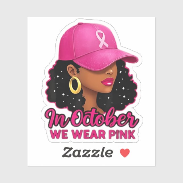 Sticker en octobre Nous portons des femmes noires roses Ca (Feuille)