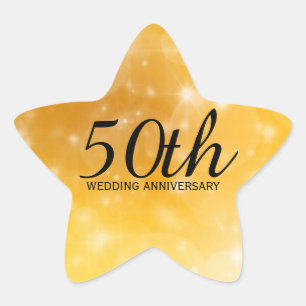 Sticker en or en forme d'étoile pour le 50e annive