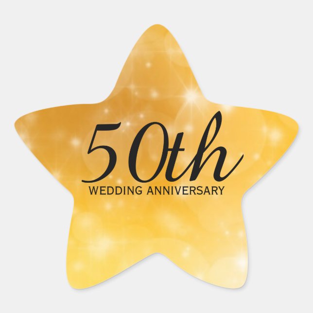 Sticker en or en forme d'étoile pour le 50e annive (Devant)