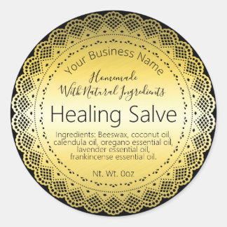Sticker en or Faux Étiquette Balm de guérison fait