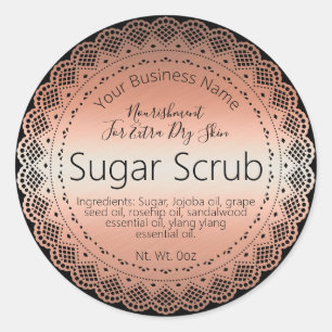 Sticker en or Faux Rose Étiquette Scruter à sucre