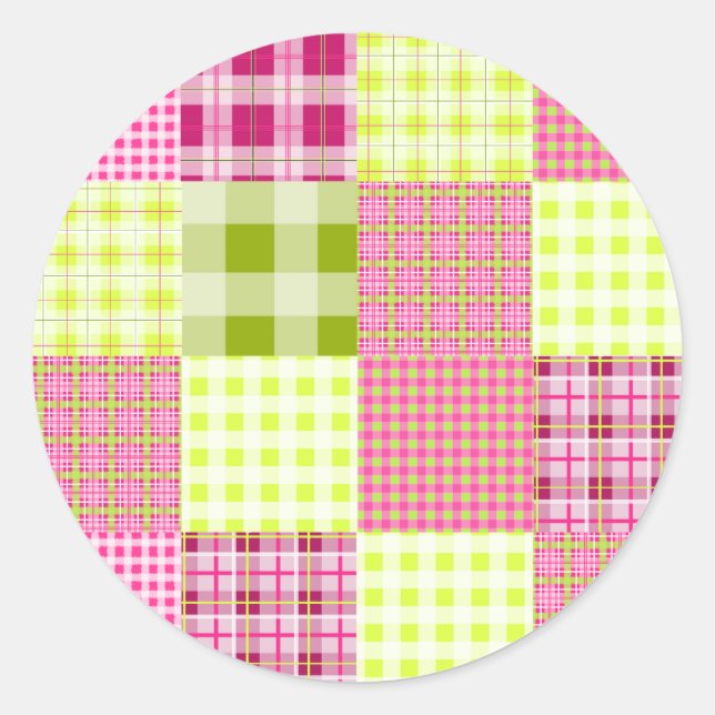 Sticker en Patchwork Plaid Inspiré Madras (Devant)