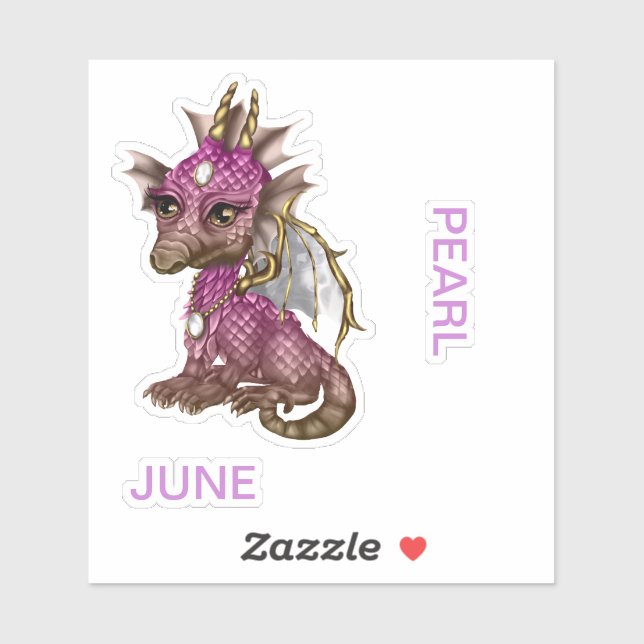 Sticker en pierre d'oiseau Dragon de juin (Feuille)