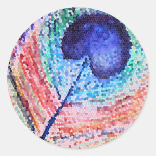 Sticker en plume de paon