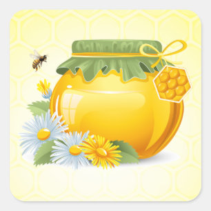 Sticker en pot de miel