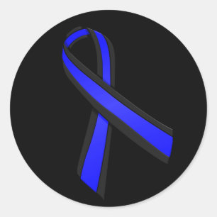 Sticker en ruban commémoratif de ligne bleue mince