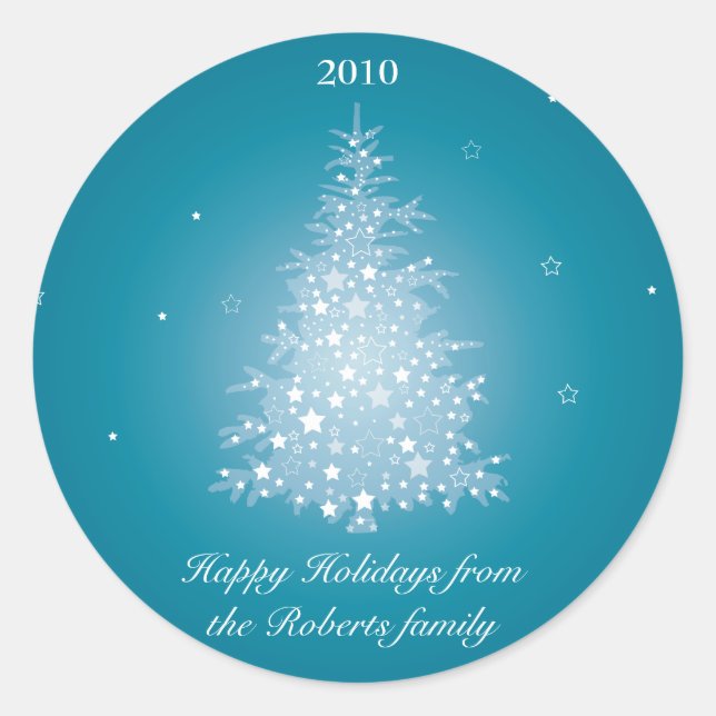 Sticker en sapin de Noël chatoyant (Devant)