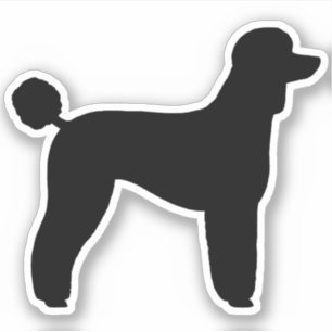 Sticker en silhouette de caniche standard noir