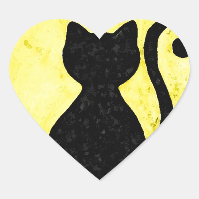 sticker en silhouette de chat noir (Devant)