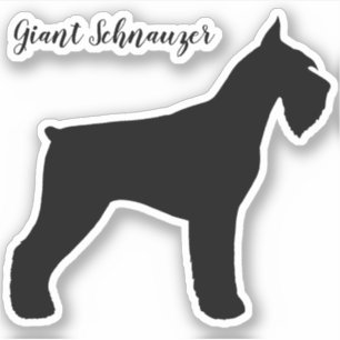 Sticker en silhouette de chien géant Schnauzer