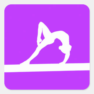 Sticker en silhouette de gymnaste violet