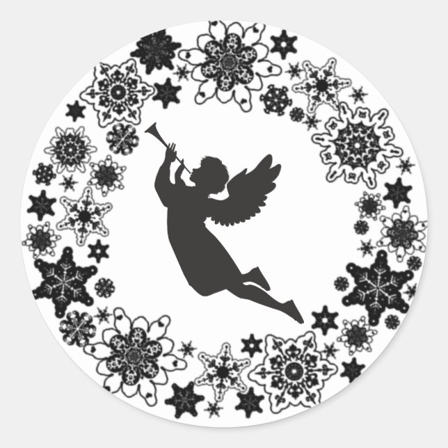 Sticker en silhouette de Noël Angel (Devant)