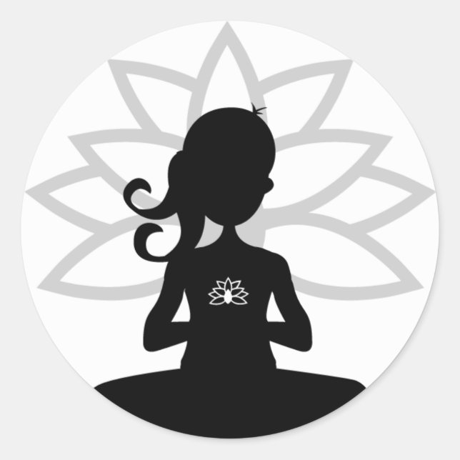 Sticker en silhouette de Yoga simple (Devant)