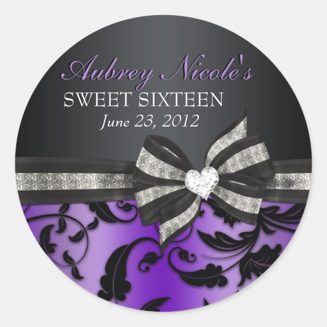 Sticker en Sweet sixteen floral (Devant)