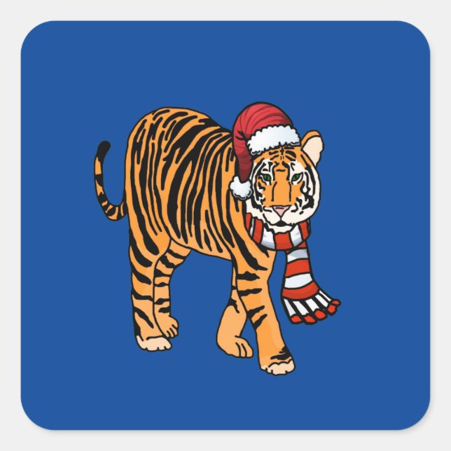 Sticker en tigre de Noël (Devant)