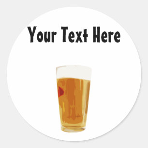 Sticker en verre de bière d'or sur mesure