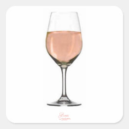 sticker en verre de vin rosé