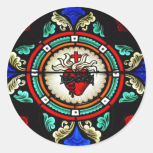 Sticker en verre du coeur sacré