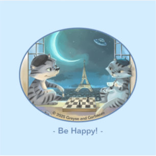Sticker en Vinyl de Paris de nuit - Happy (Divers)