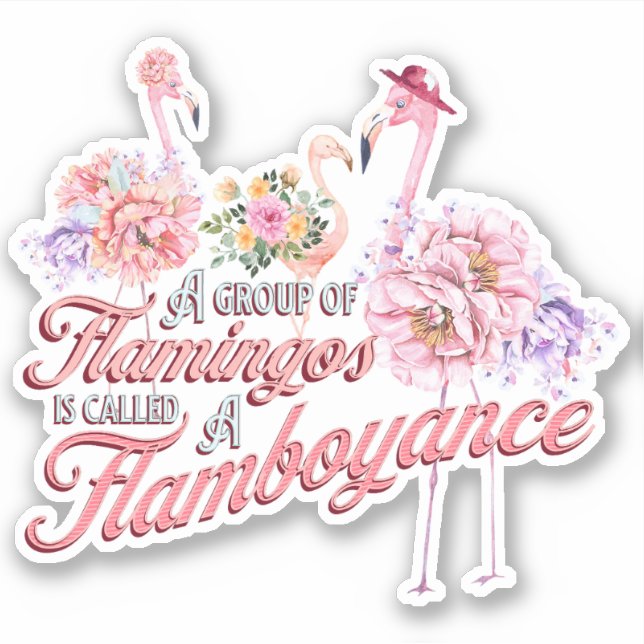 sticker en vinyle avec Flamants roses Flamboyant F (Devant)