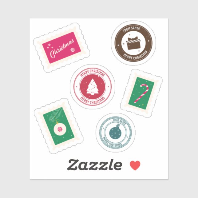 Sticker en vinyle avec timbres (Feuille)