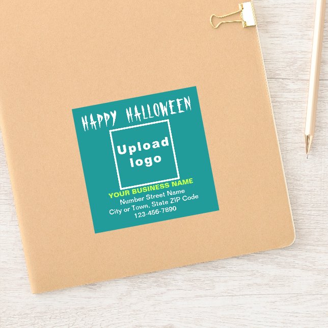 Sticker en vinyle Carré Turquoise Halloween (Carnet)