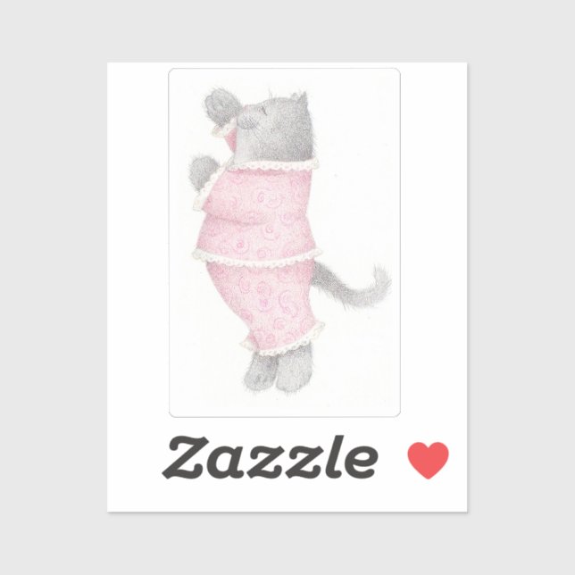 Sticker en vinyle CAT 2"X2" PINK PAJAMAS (Feuille)
