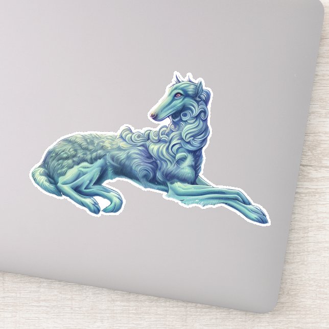 Sticker en vinyle coupé Borzoi Die Imaginaire (Détail)
