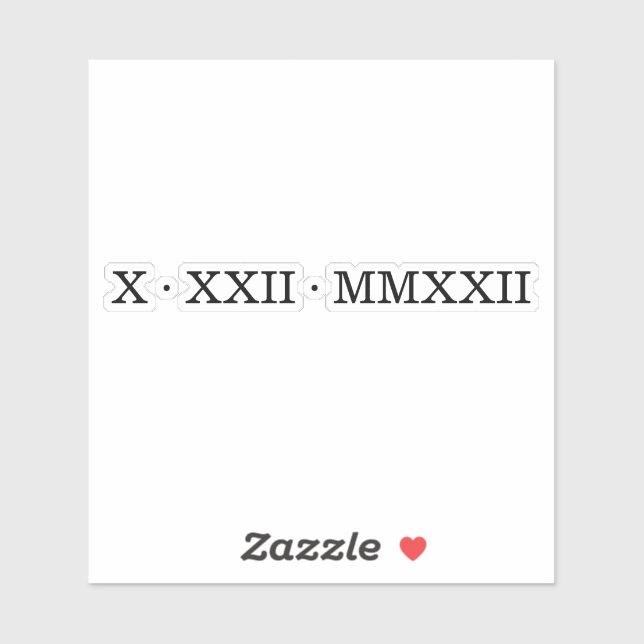 Sticker en vinyle coupé en chiffres romains (Feuille)