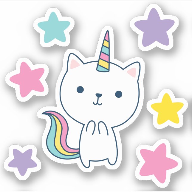 Sticker en vinyle coupé sur mesure Caticorn (Devant)