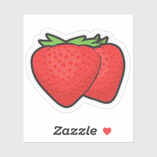 Sticker en vinyle coupé sur mesure de fraises (Feuille)