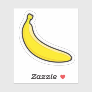 Sticker en vinyle coupé sur mesure d'une banane