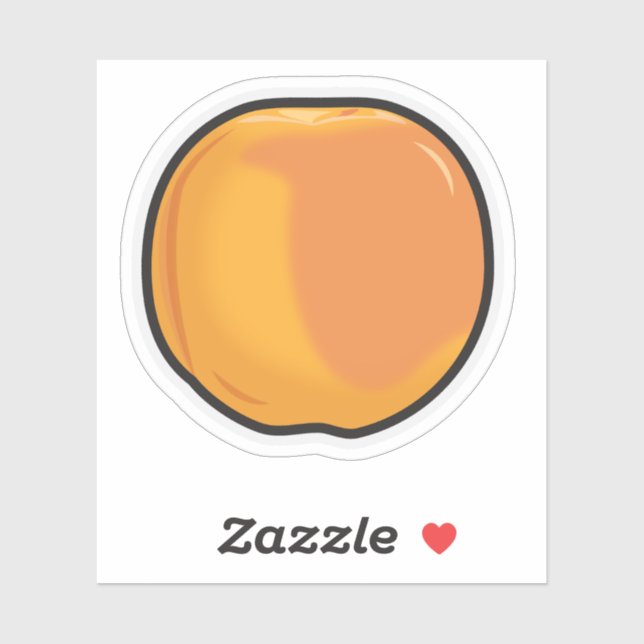 Sticker en vinyle coupé sur mesure d'une pêche (Feuille)