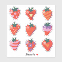 Sticker en vinyle coupé sur mesure pour fraises d'