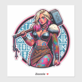 Sticker en vinyle coupé sur mesure : Warrior Woman