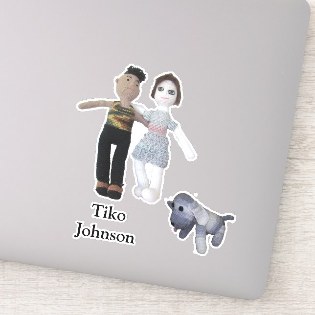 Sticker en vinyle - Couple et Chien (Détail)