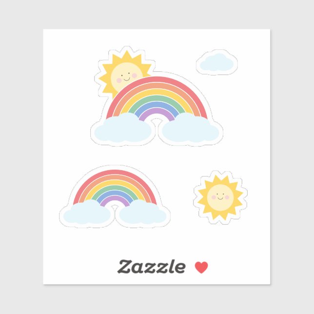 Sticker en vinyle cousu Rainbow (Feuille)