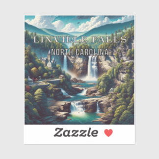 Sticker en vinyle de 3 pouces Linville Falls North