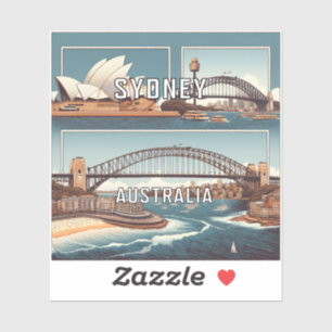 Sticker en vinyle de 3 pouces Sydney Australia