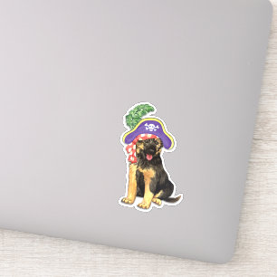 Sticker en vinyle de berger allemand pirate